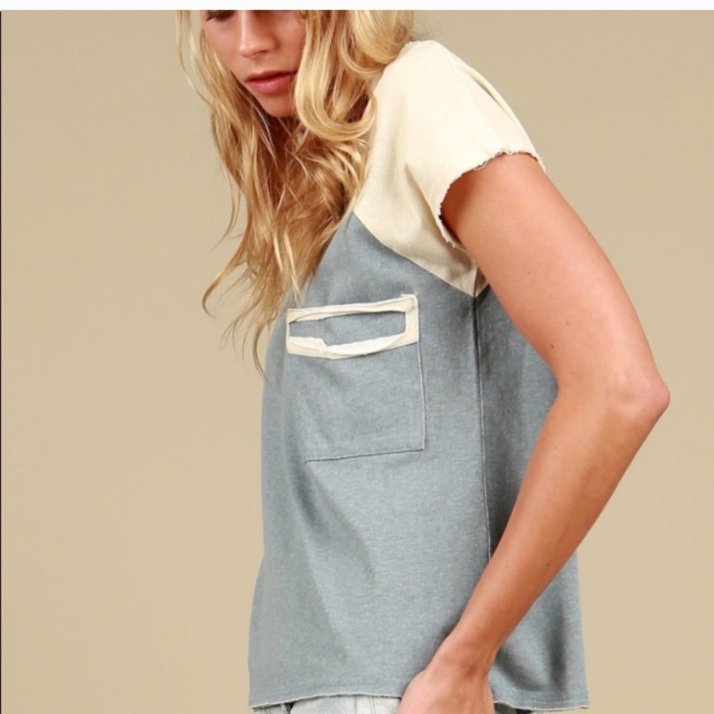 NWT POL Dolman Tee Distressed Pocket, Size Small - Picture 7 of 9